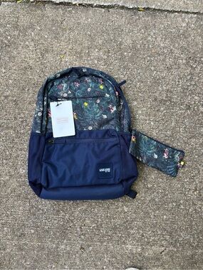 New Case Logic Backpack - Tropical Print & Dress Blue - With Matching Pouch